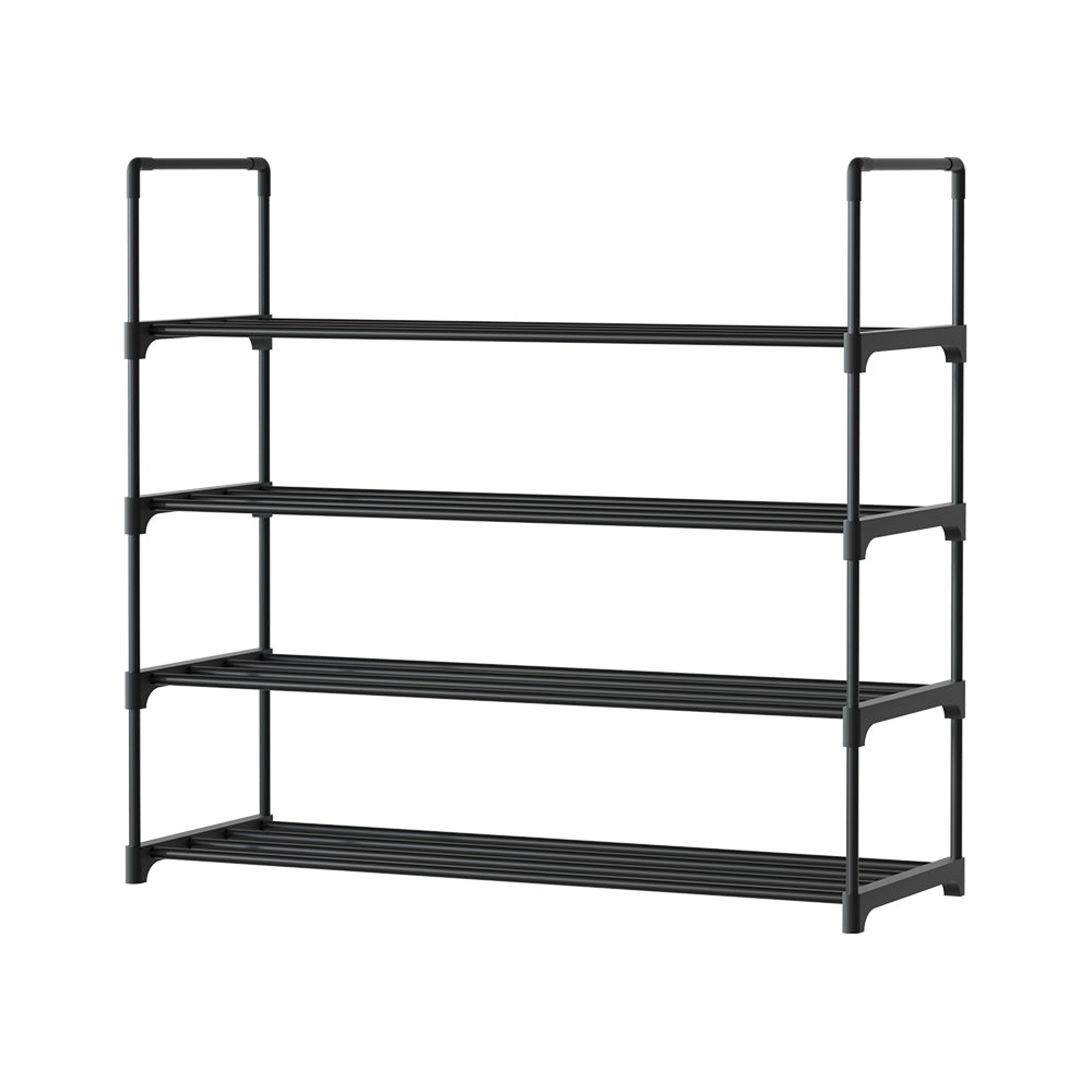 Artiss Shoe Rack 4-tier 16 Pairs Stackable Black 3
