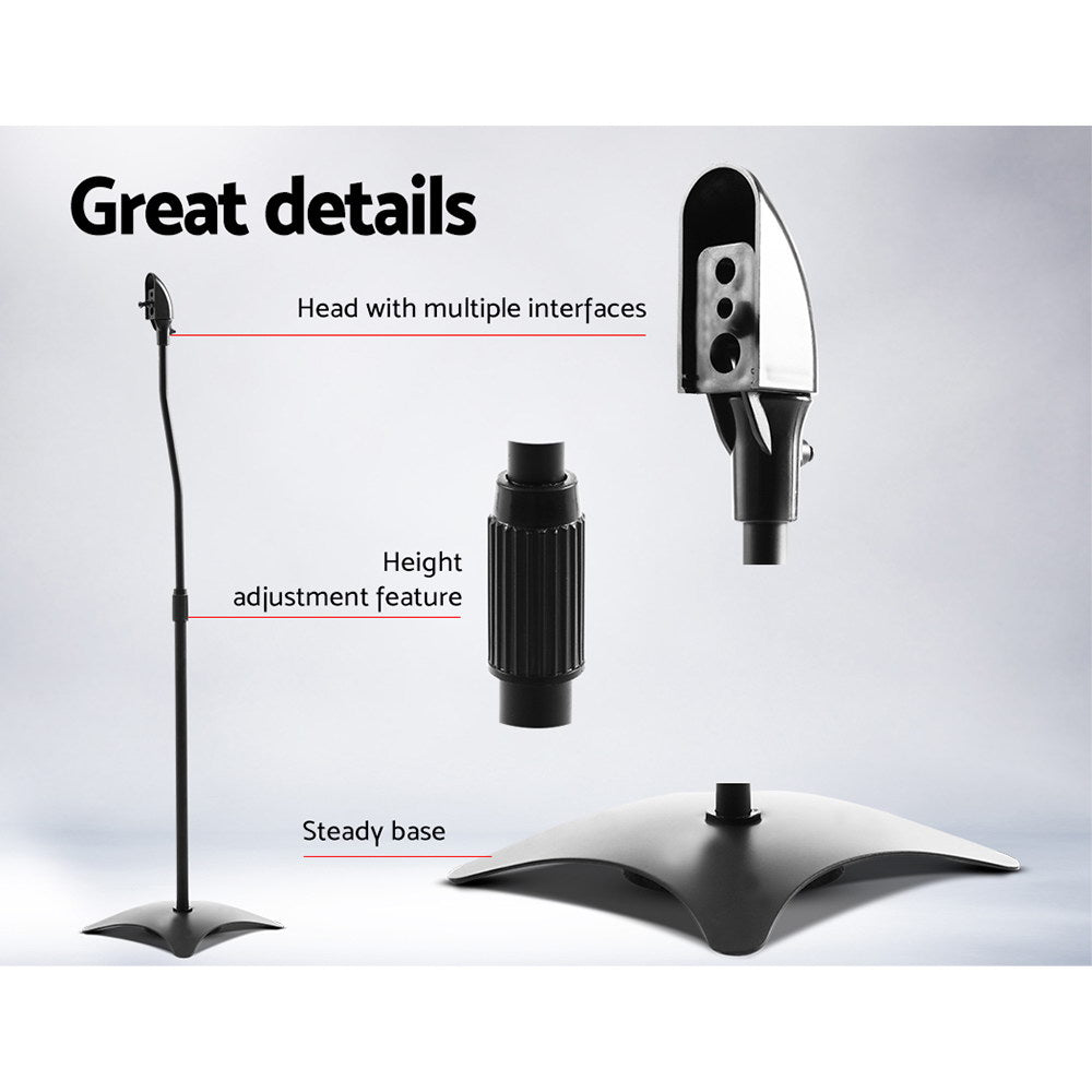Alpha Speaker Stand 75-112cm Adjustable Height Surround Sound Studio Home 2pcs 5