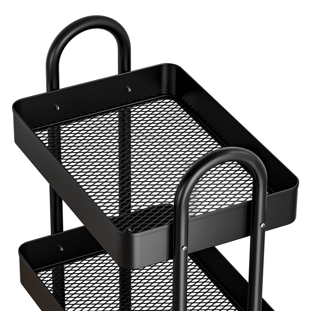 Artiss Storage Trolley Kitchen Cart 4 Tiers Black 3