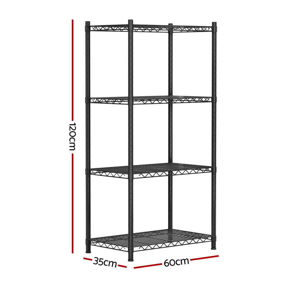 Artiss 4-Tier Shelving Unit Adjustable Garage Storage Shelves Kitchen Rack Steel 3