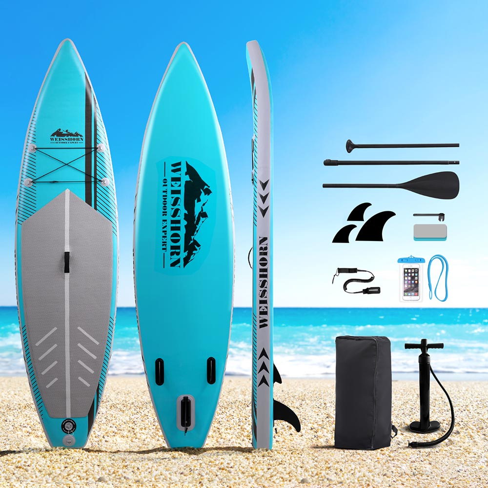 Weisshorn Stand Up Paddle Board 10.5ft Inflatable SUP Surfboard Paddleboard Kayak Surf Green 7