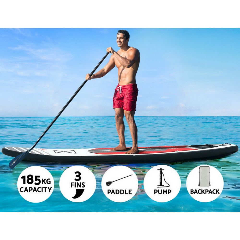 Weisshorn Stand Up Paddle Board 11ft Inflatable SUP Surfboard Paddleboard Kayak Surf Black 4