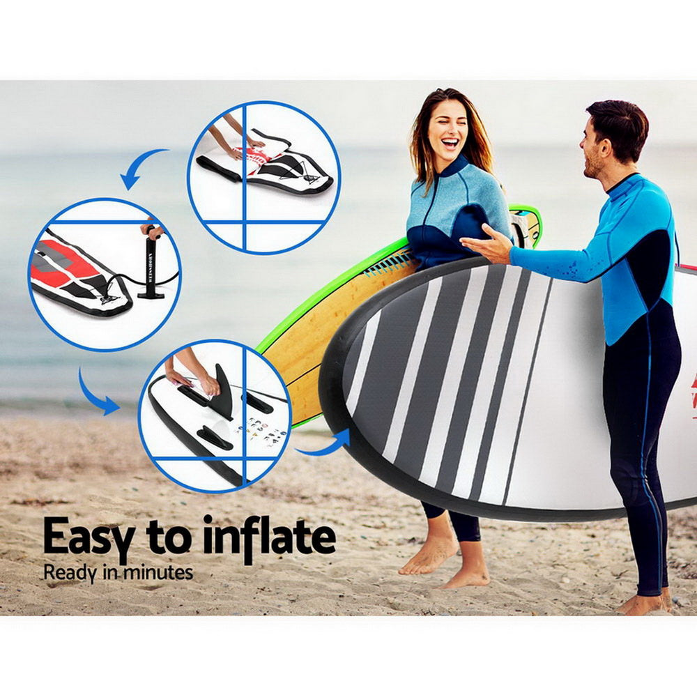 Weisshorn Stand Up Paddle Board 11ft Inflatable SUP Surfboard Paddleboard Kayak Surf Black 6