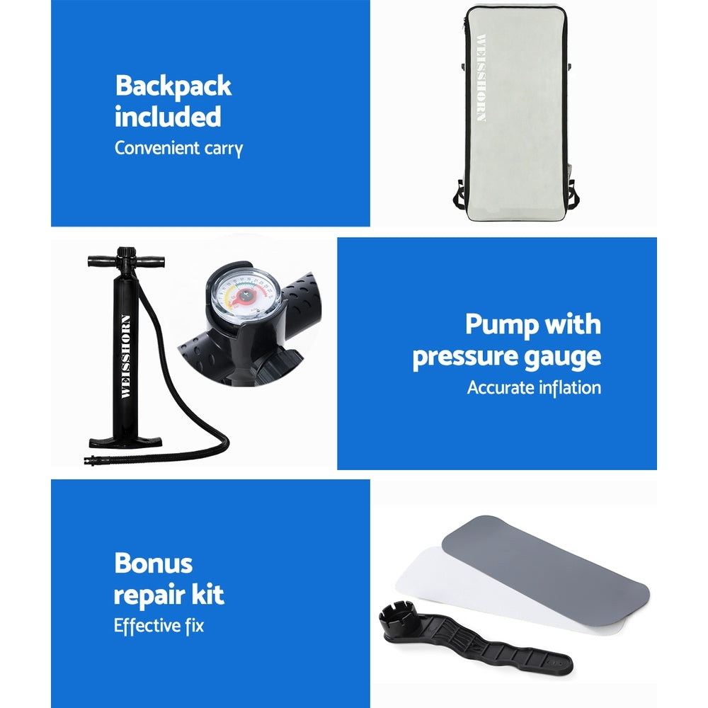 Weisshorn Stand Up Paddle Board 11ft Inflatable SUP Surfboard Paddleboard Kayak Surf Red 7