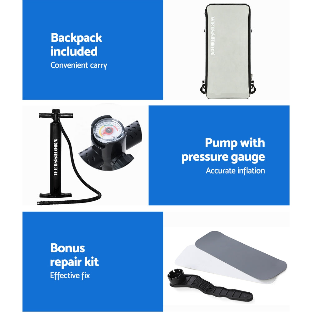 Weisshorn Stand Up Paddle Board 11ft Inflatable SUP Surfboard Paddleboard Kayak Surf Yellow 6