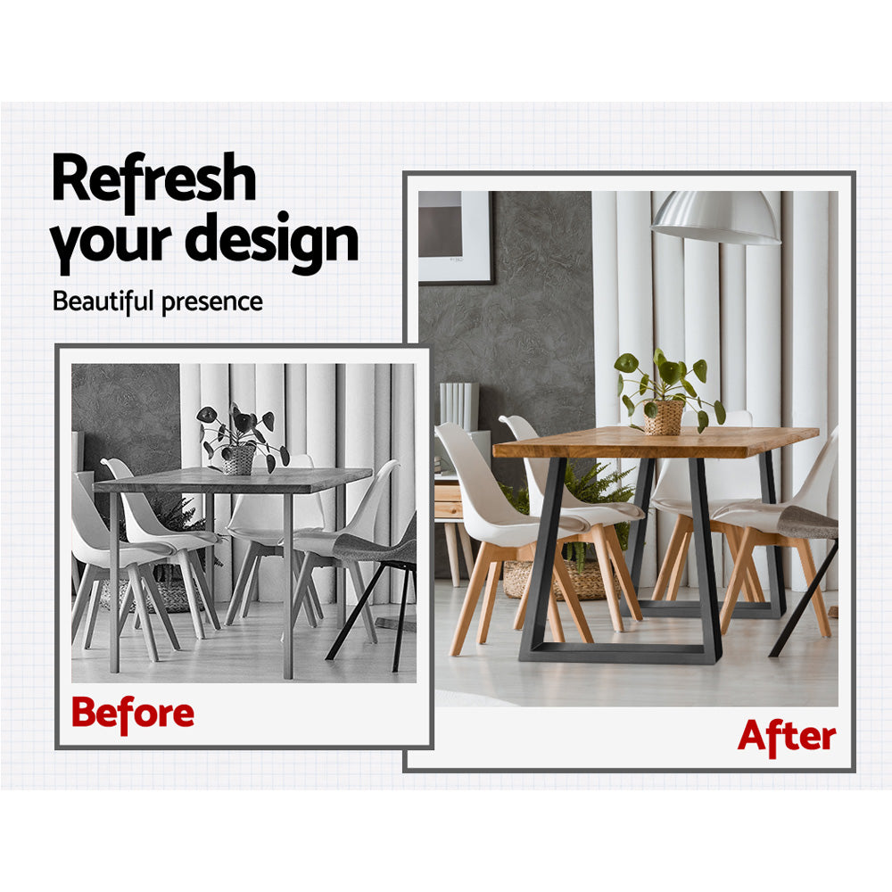 Artiss Metal Table Legs DIY Trapezoid 65X90CM Set of 2 4