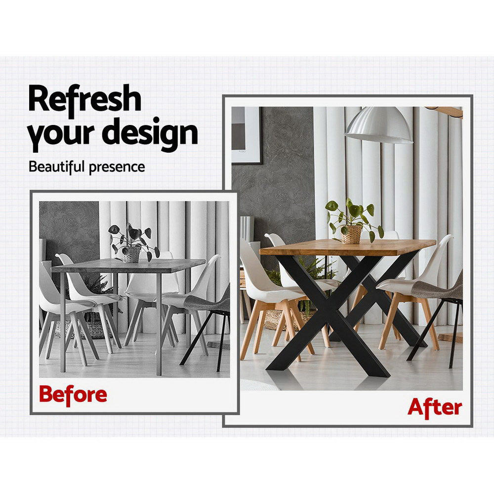 Artiss Metal Table Legs DIY X-shaped 71X60CM Set of 2 4
