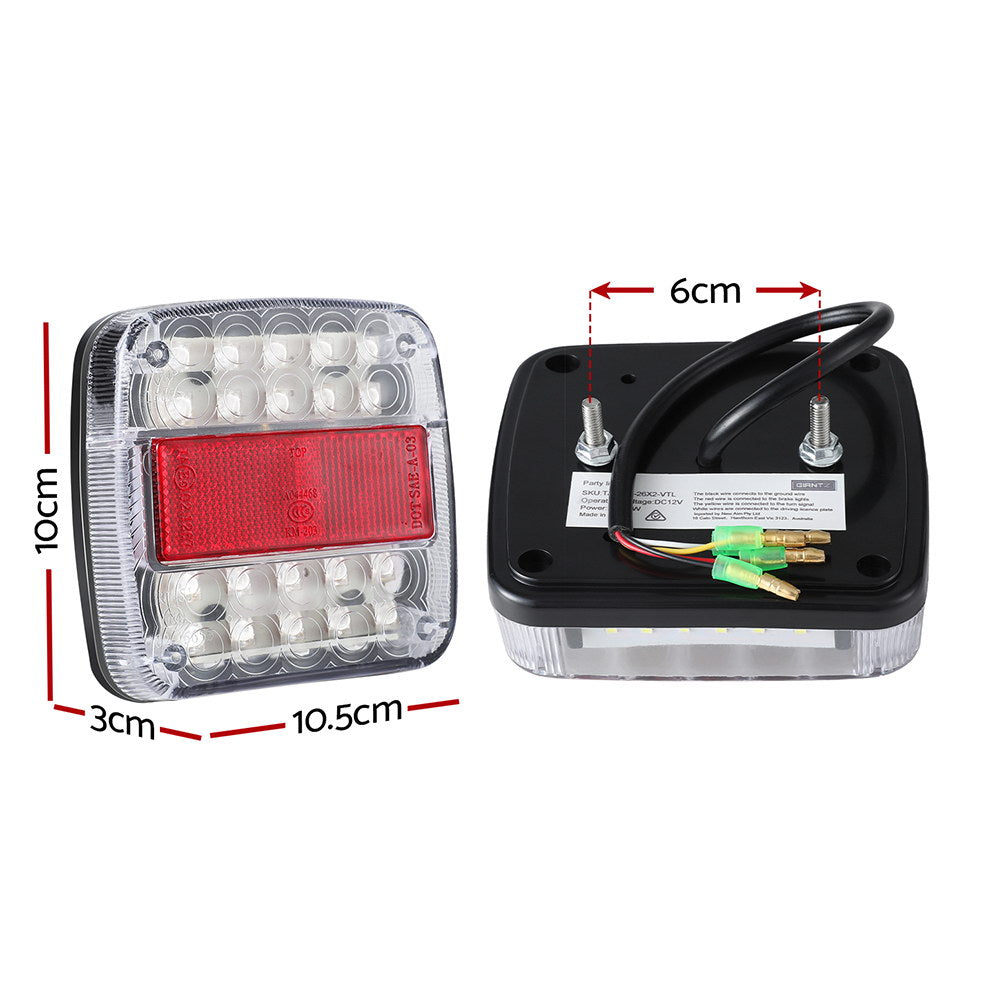 Giantz Pair 26 LED Tail Lights Stop Reverse Indicator 12V Ute Trailer Truck 3