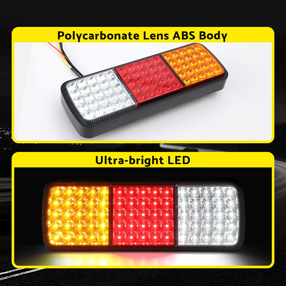 Giantz Pair 75 LED Tail Lights Stop Reverse Indicator 12V Ute Trailer Caravan Truck Boat 6