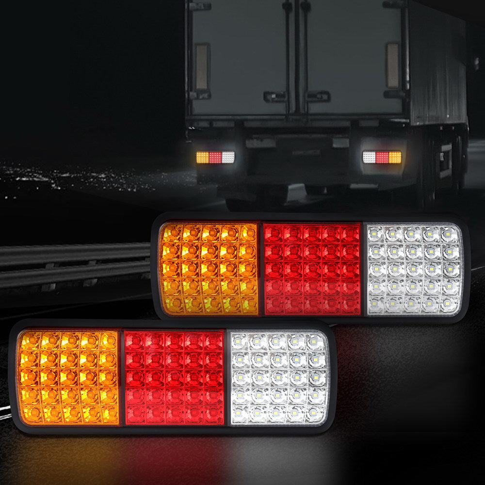 Giantz Pair 75 LED Tail Lights Stop Reverse Indicator 12V Ute Trailer Caravan Truck Boat 7