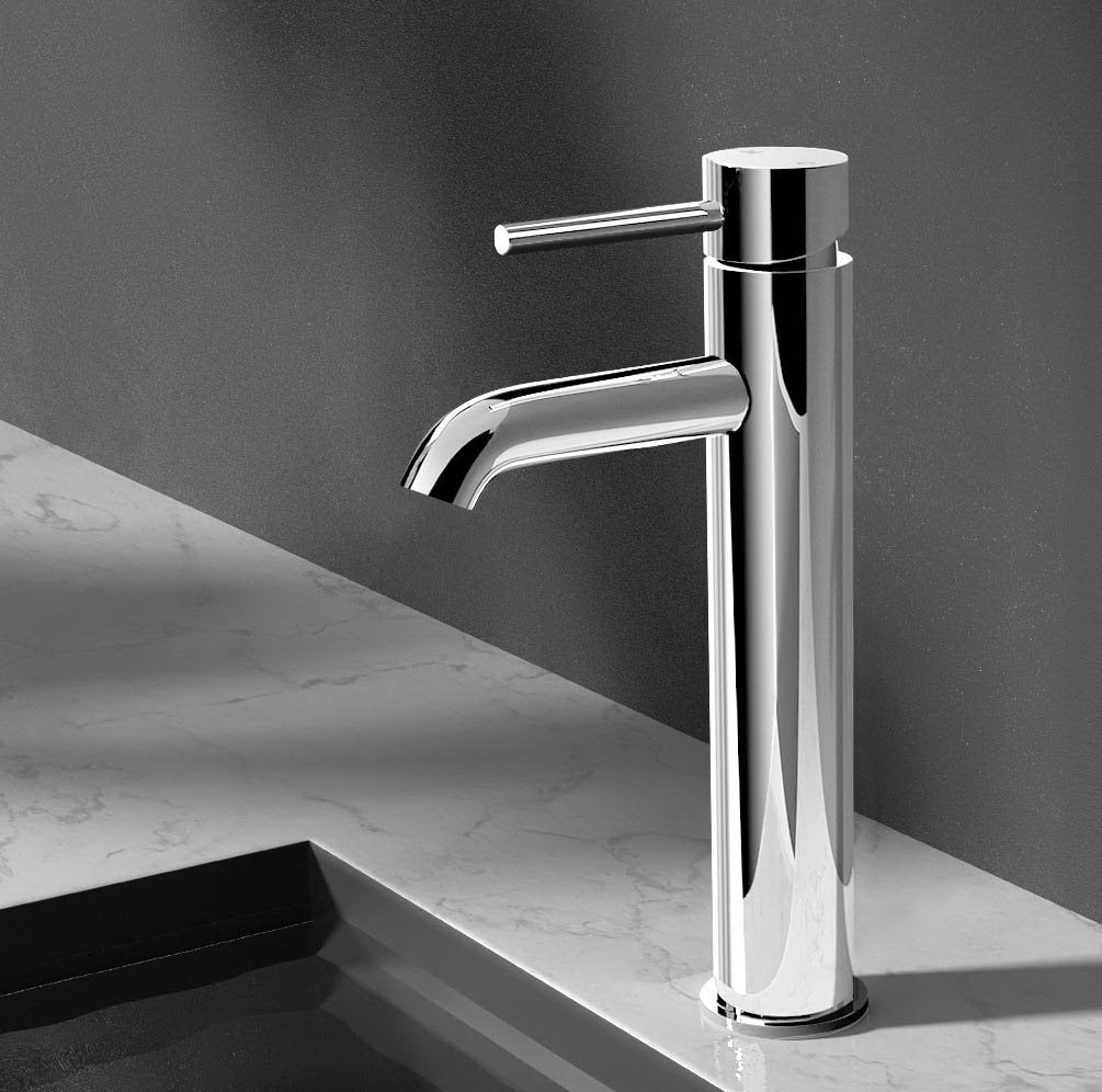 Cefito Bathroom Basin Mixer Tap Round Tall Faucet Vanity Laundry Chrome 8