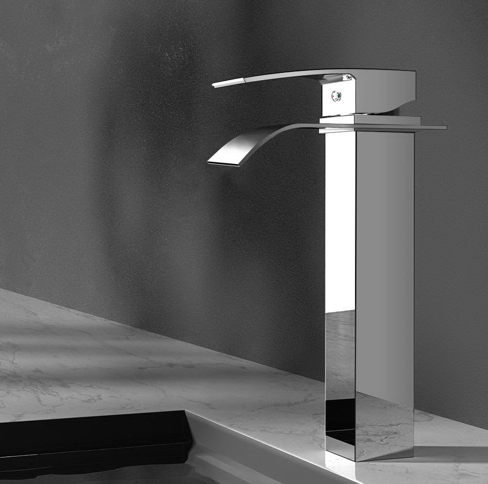 Cefito Bathroom Basin Mixer Tap Thin Tall Faucet Vanity Laundry Silver 7