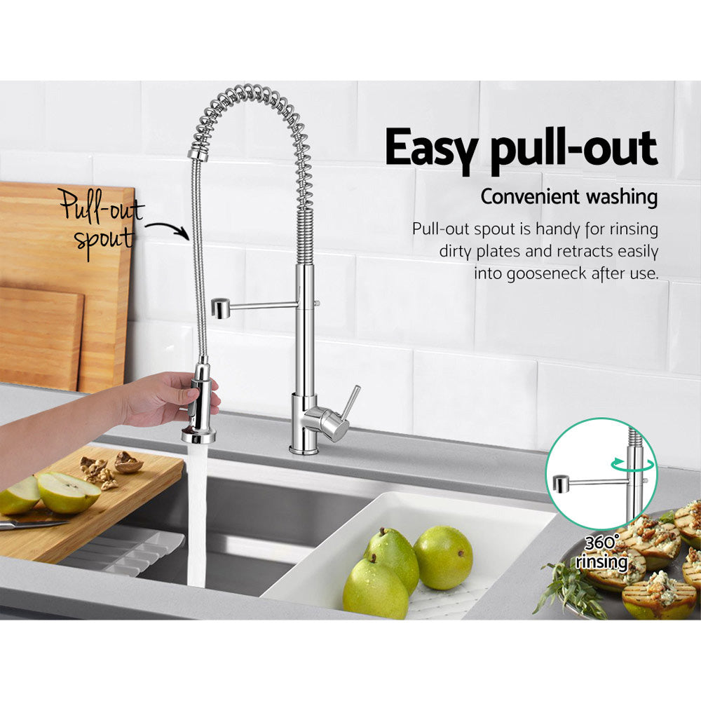 Cefito Kitchen Mixer Tap Pull Down 2 Modes Sink Faucet Basin Laundry Chrome 5