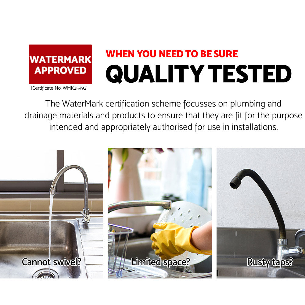 Cefito Kitchen Mixer Tap Mixer Rectangle Sink Faucet Basin Laundry Black 4