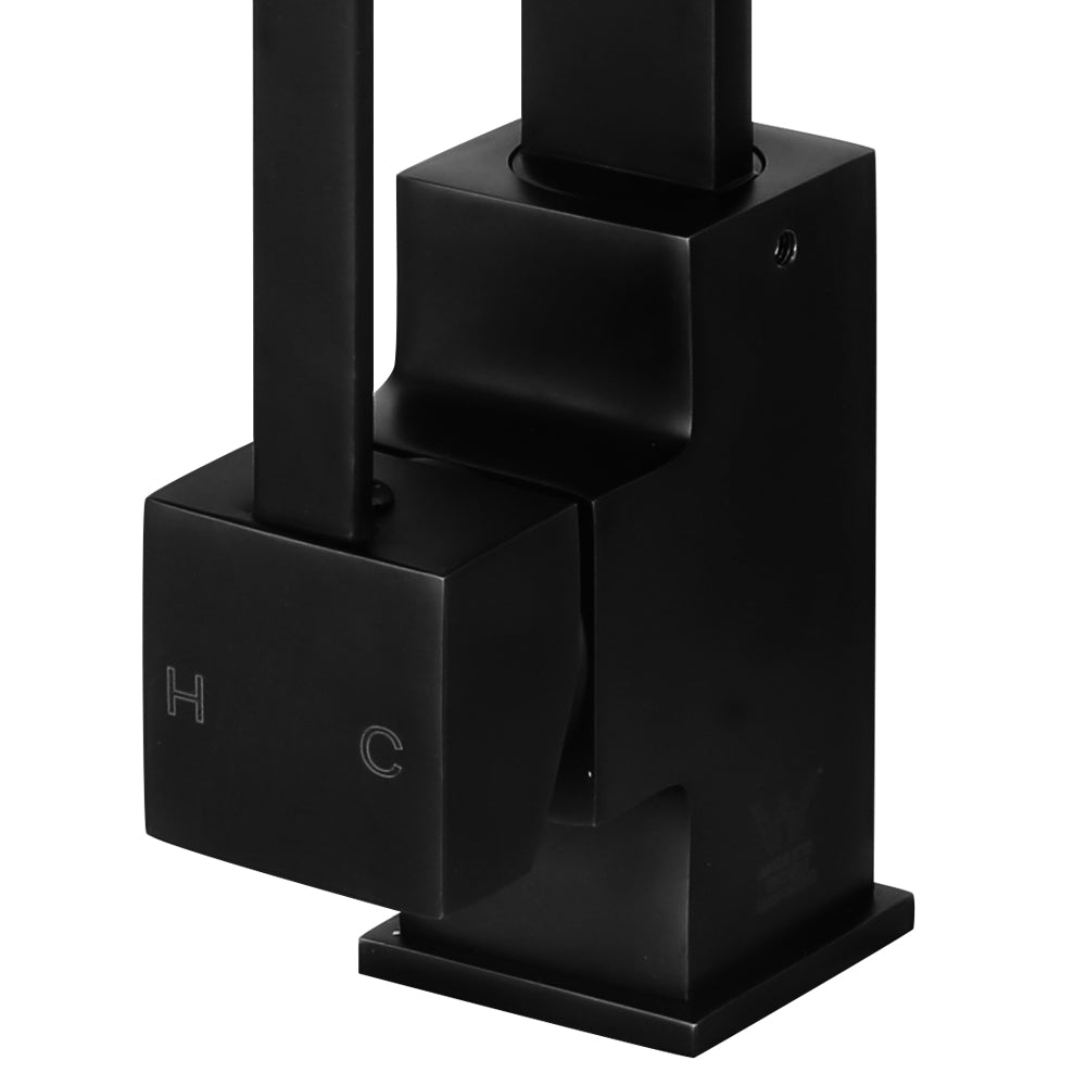 Cefito Kitchen Mixer Tap Mixer Square Sink Faucet Basin Laundry Black 7