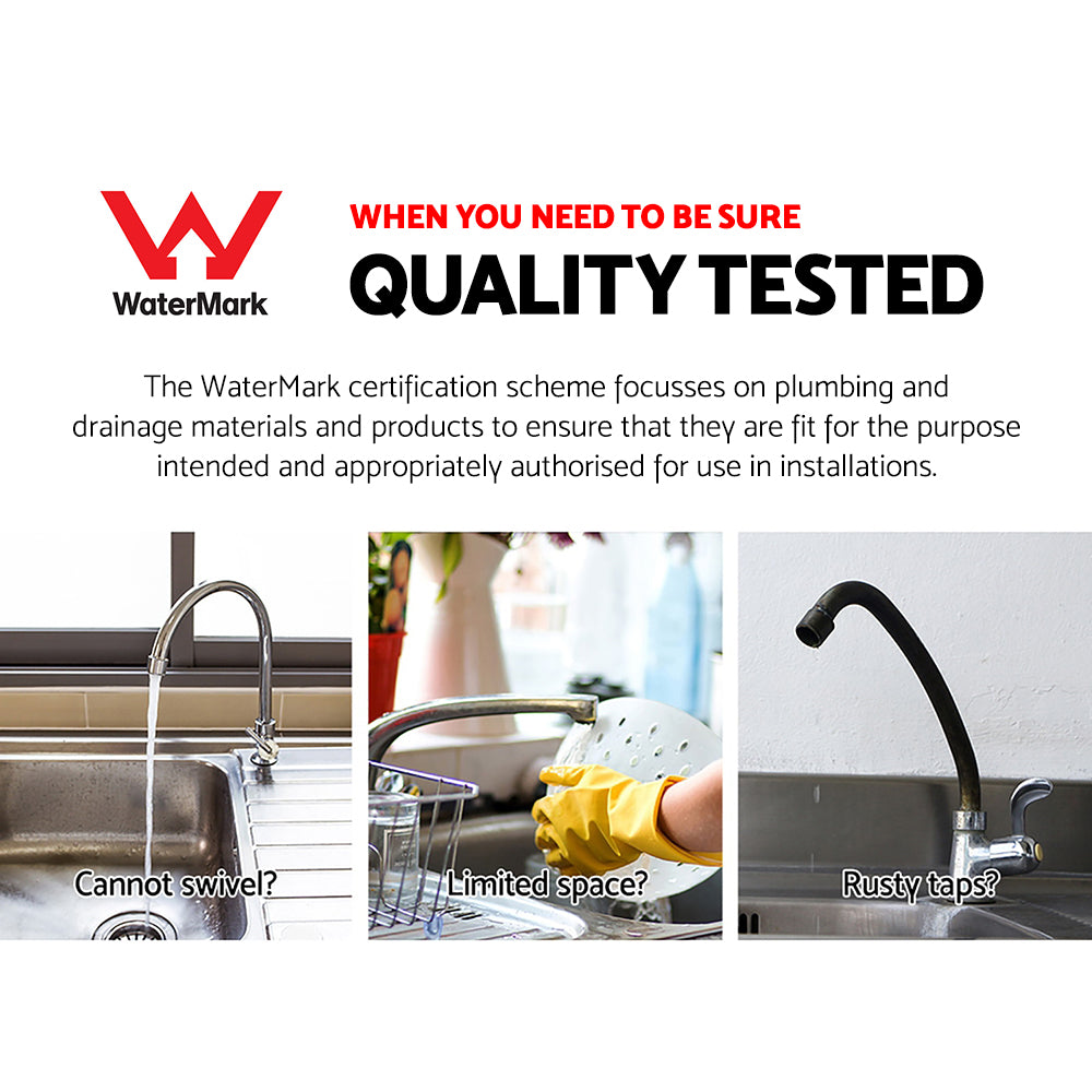 Cefito Kitchen Mixer Tap Mixer Long Spout Sink Faucet Basin Laundry Chrome 4