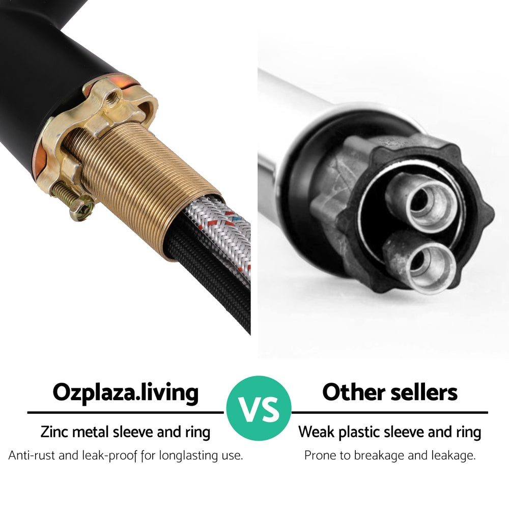 Cefito Kitchen Mixer Tap Pull Out Rectangle 2 Mode Sink Basin Faucet Swivel WELS Black 6