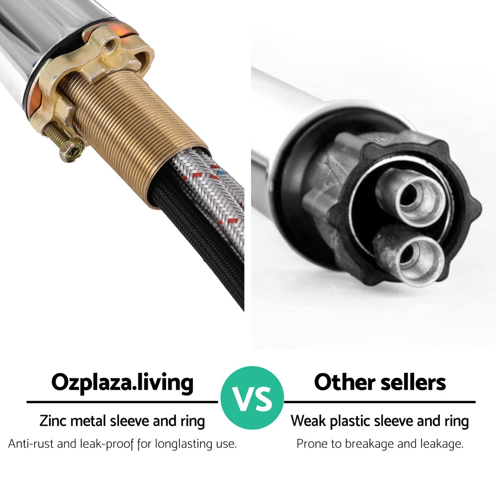 Cefito Kitchen Mixer Tap Pull Out Round 2 Mode Sink Basin Faucet Swivel WELS Chrome 6