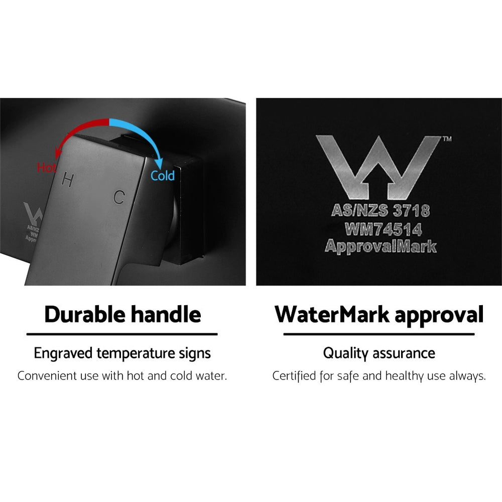 Cefito Bathroom Basin Mixer Tap Separate Faucet Vanity Laundry Black 3