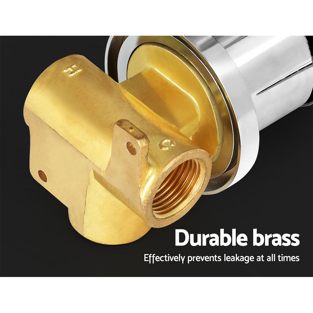 Cefito Basin Mixer Wall Tap Round Brass Faucet Shower Bathtub Chrome 7