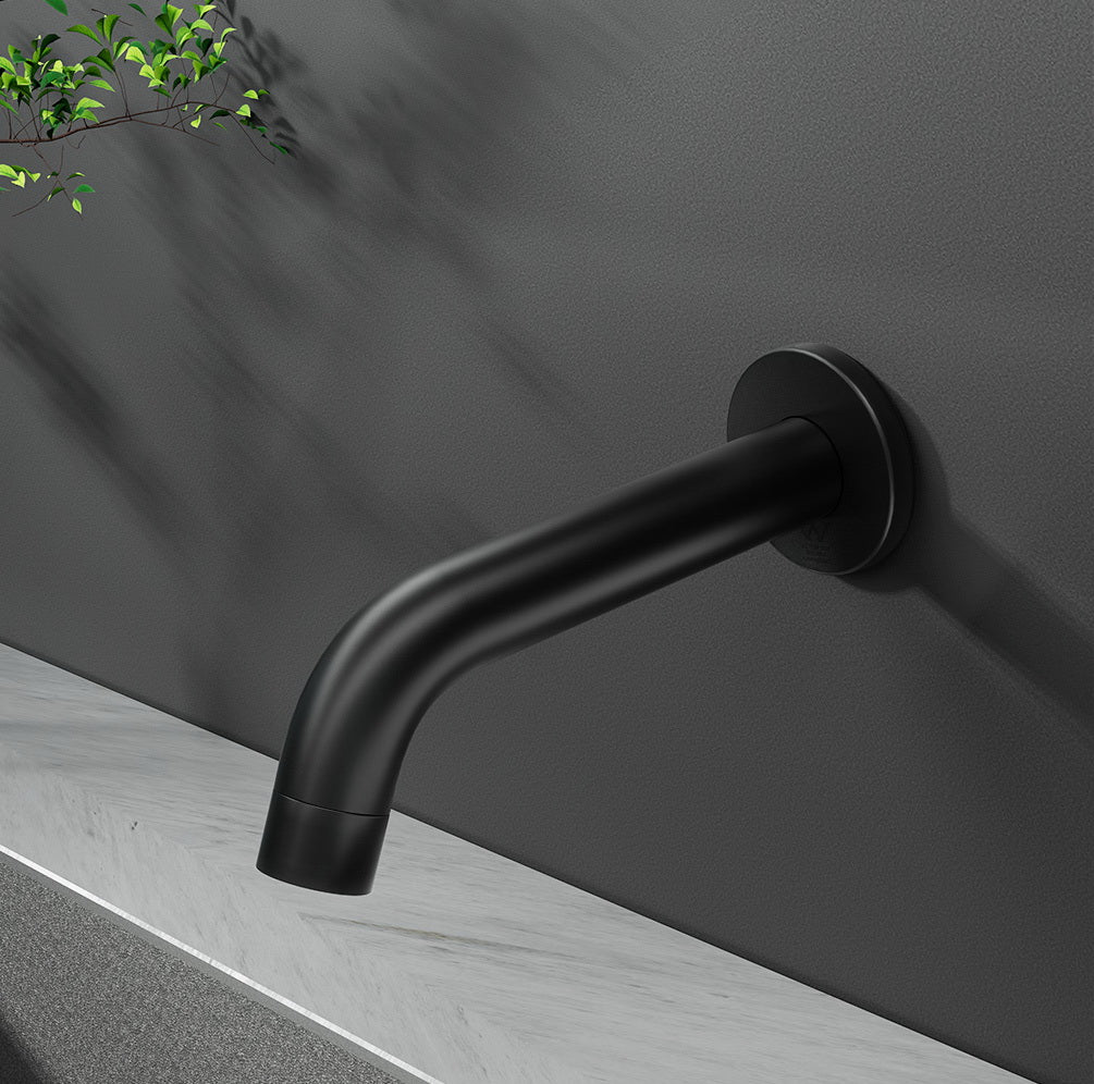 Cefito Bathroom Mixer Spout Wall Bath Tap Round Shower Bathtub Black 8