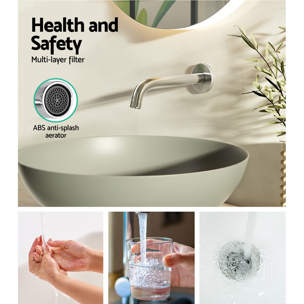 Cefito Bathroom Mixer Spout Wall Bath Tap Round Shower Bathtub Chrome 6