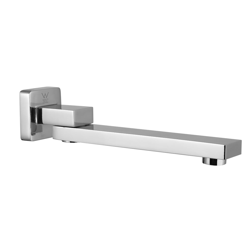 Cefito Bathroom Mixer Spout Wall Bath Tap Square Swivel Bathtub Chrome 3