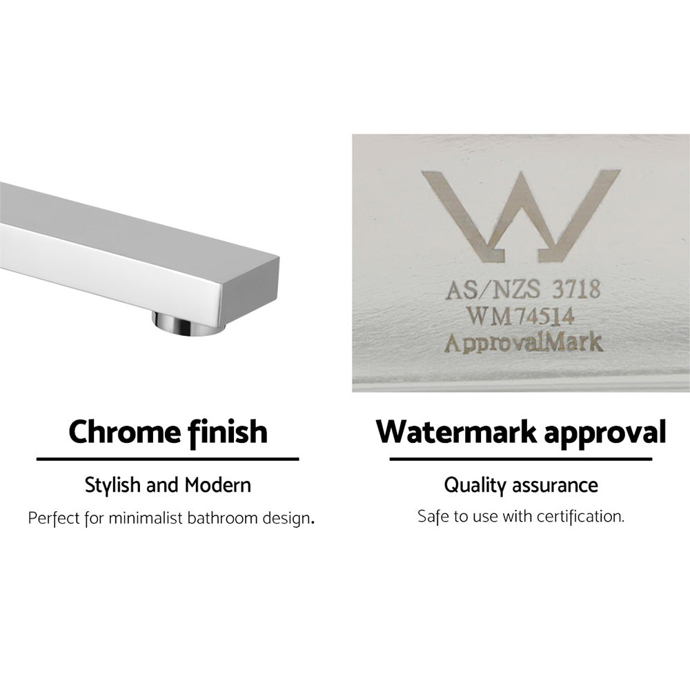 Cefito Bathroom Mixer Spout Wall Bath Tap Square Swivel Bathtub Chrome 6