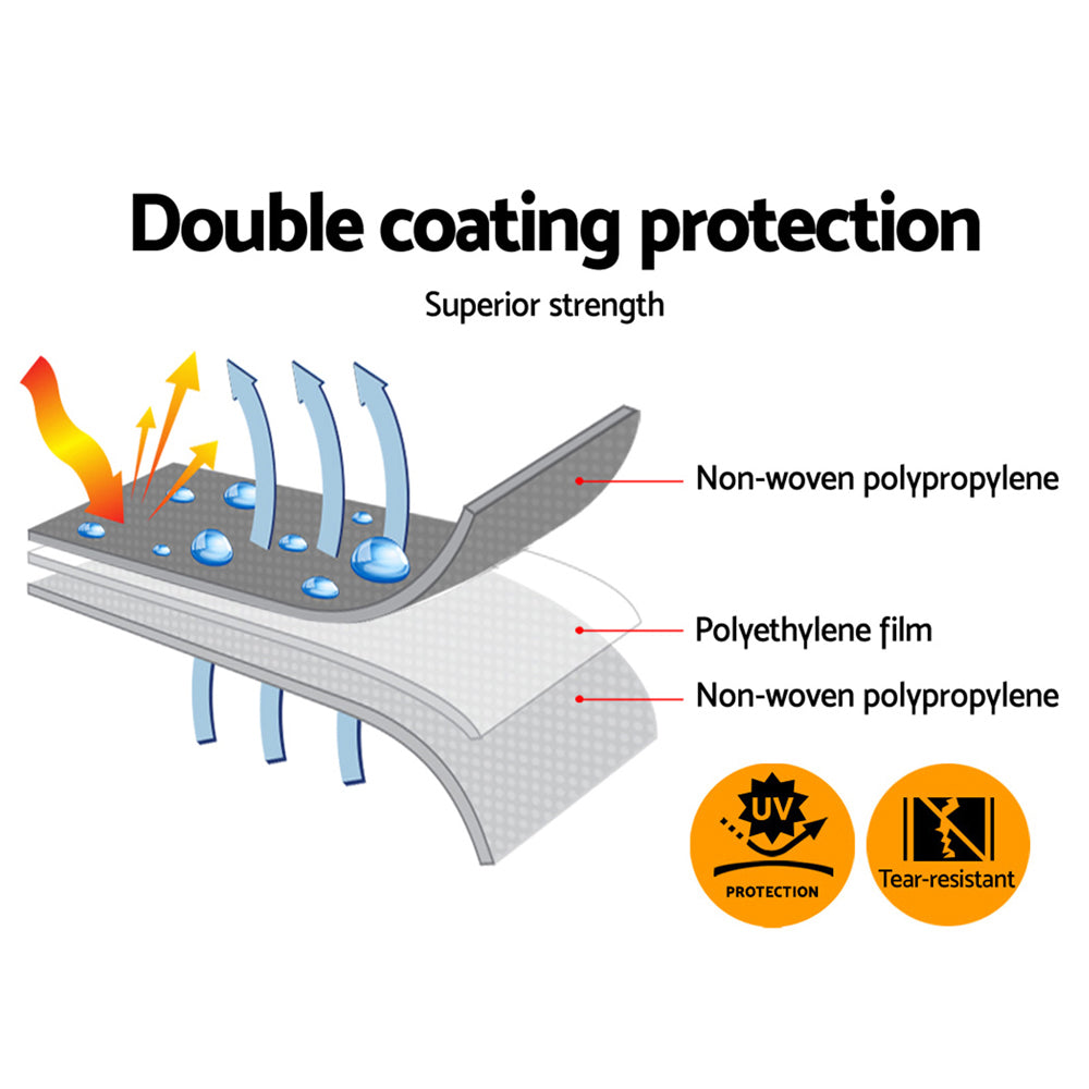 Instahut Tarp Tarpaulin 7.3x9m Canvas Camping Heavy Duty Sun Cover 5