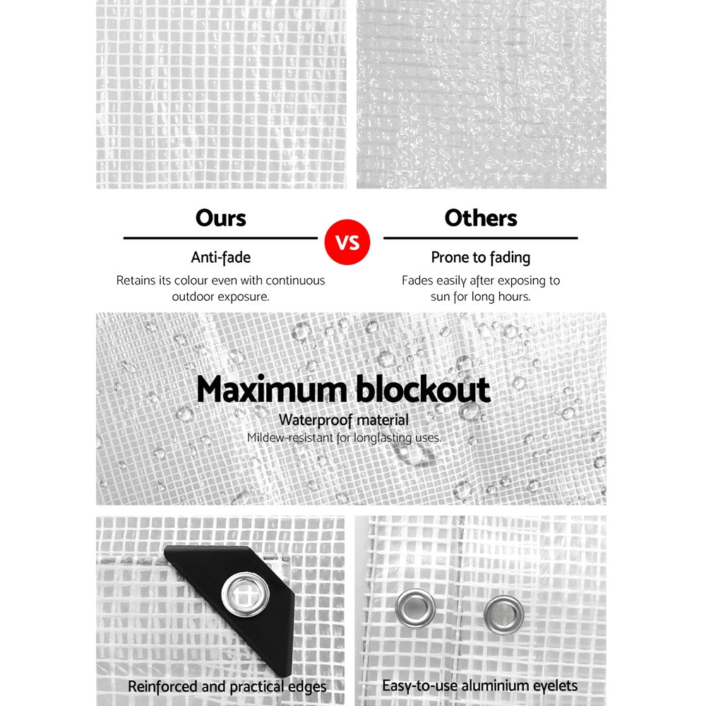 Instahut Tarp Tarpaulin 2x3m Canvas Camping Heavy Duty Sun Cover 5