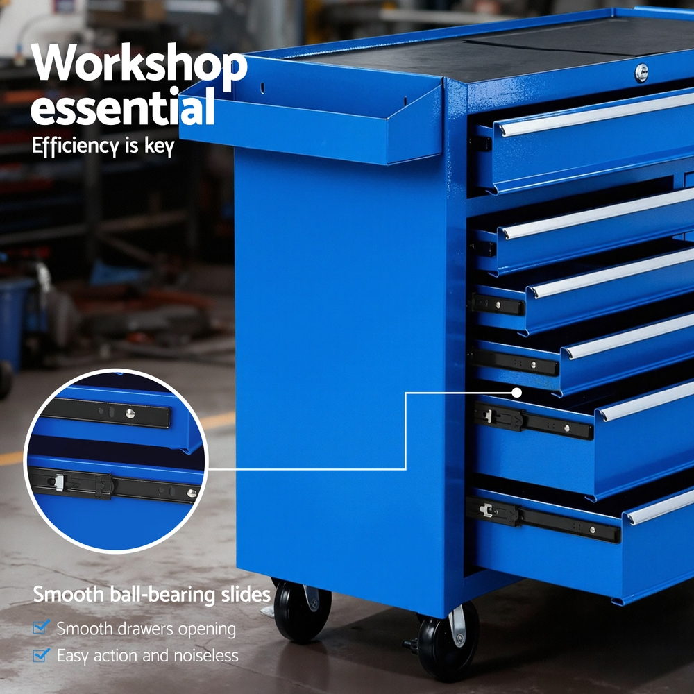 Giantz 6 Drawer Tool Chest Trolley Cabinet Cart Toolbox Storage Organiser Wheels 6