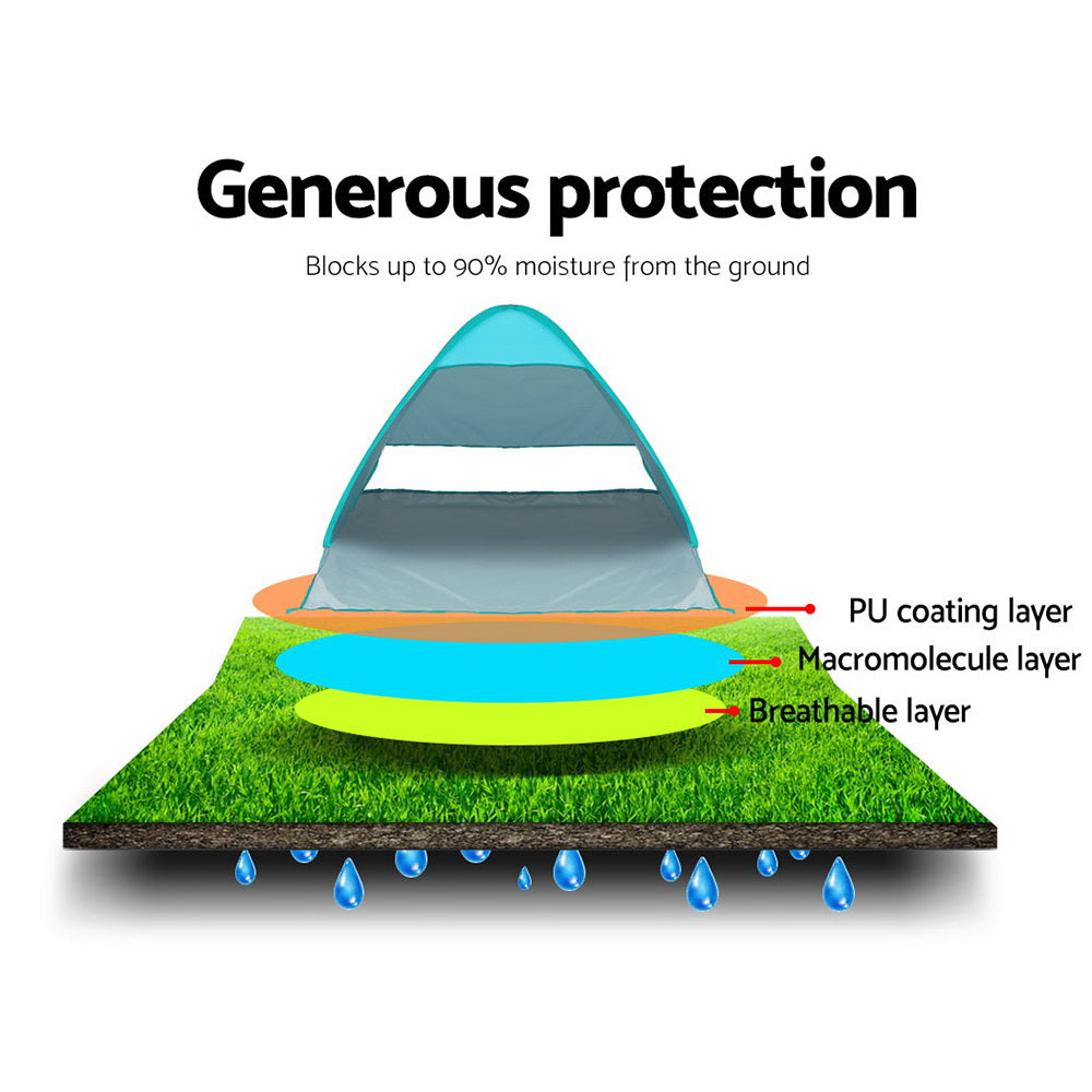 Weisshorn Pop Up Beach Tent Camping Hiking 3 Person Sun Shade Fishing Shelter 6