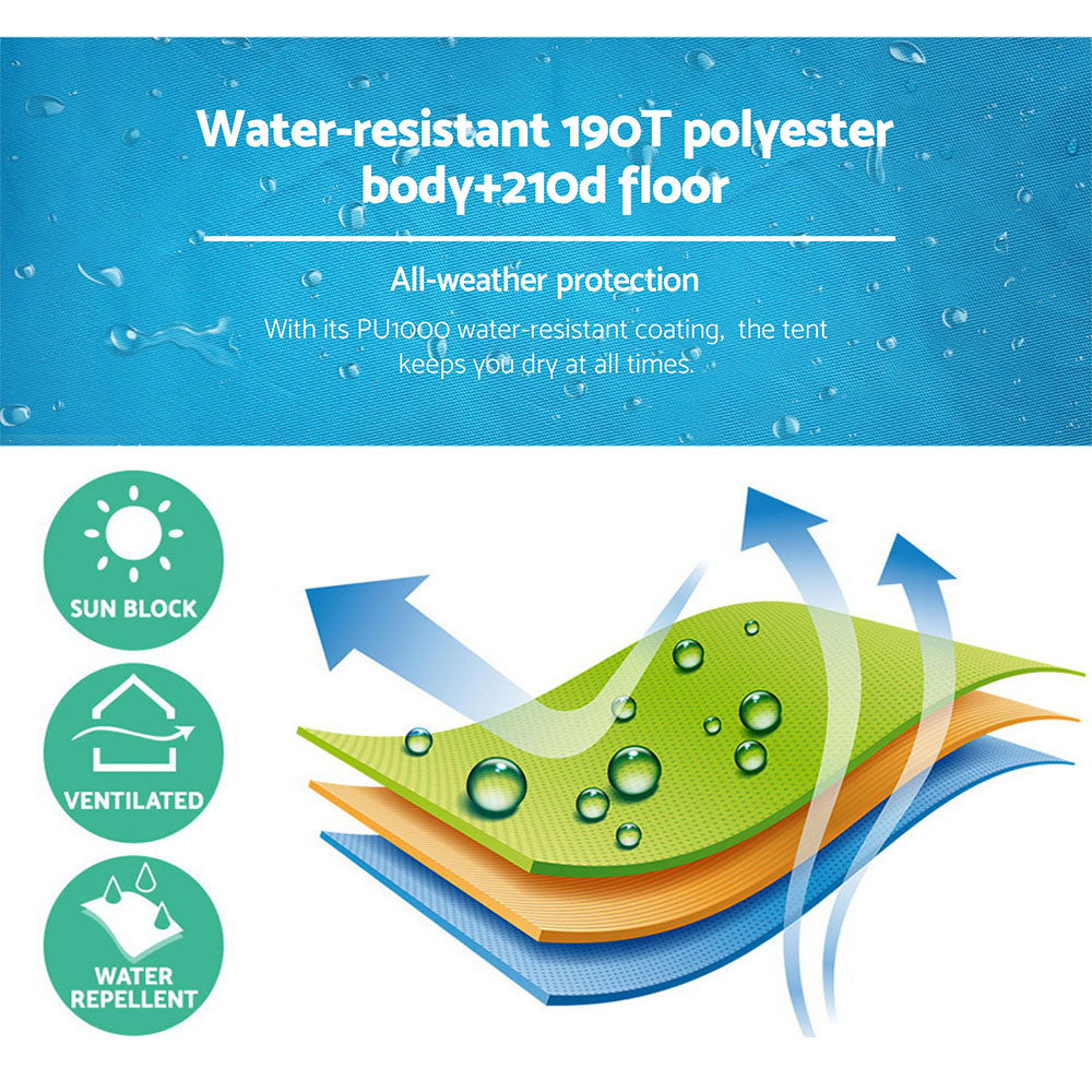 Weisshorn Double Camping Shower Toilet Tent Outdoor Fast Set Up Change Room 4