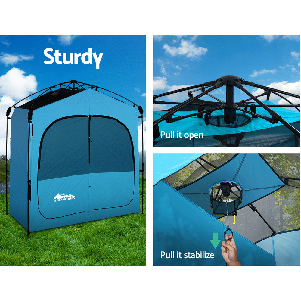 Weisshorn Double Camping Shower Toilet Tent Outdoor Fast Set Up Change Room 6