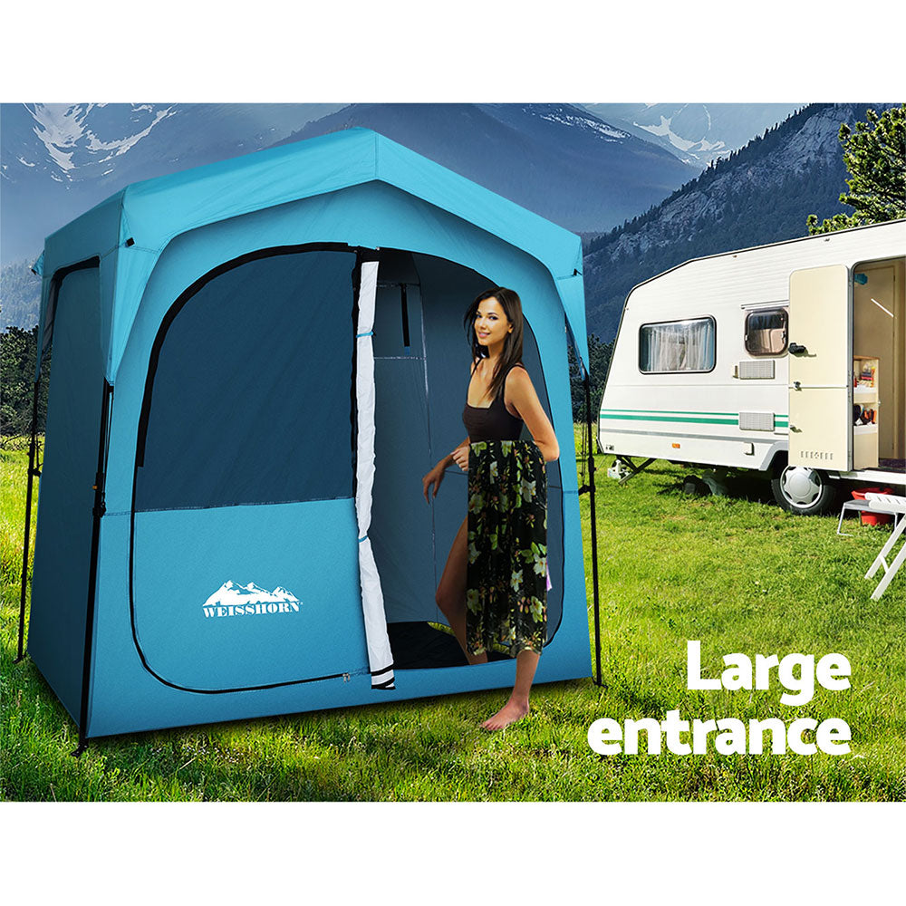 Weisshorn Double Camping Shower Toilet Tent Outdoor Fast Set Up Change Room 7