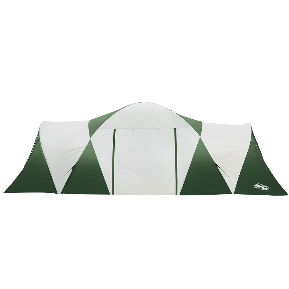 Weisshorn Family Camping Tent 12 Person Hiking Beach Tents (3 Rooms) Green 3