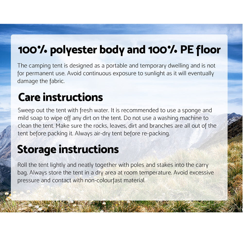 Weisshorn Instant Up Camping Tent 4 Person Pop up Tents Family Hiking Dome Camp 6