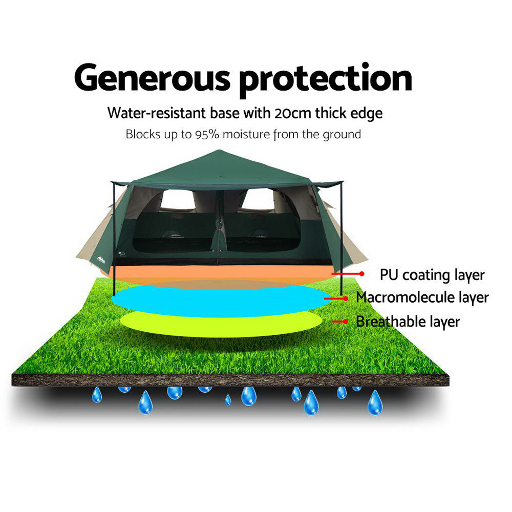 Weisshorn Instant Up Camping Tent 8 Person Pop up Tents Family Hiking Dome Camp 5