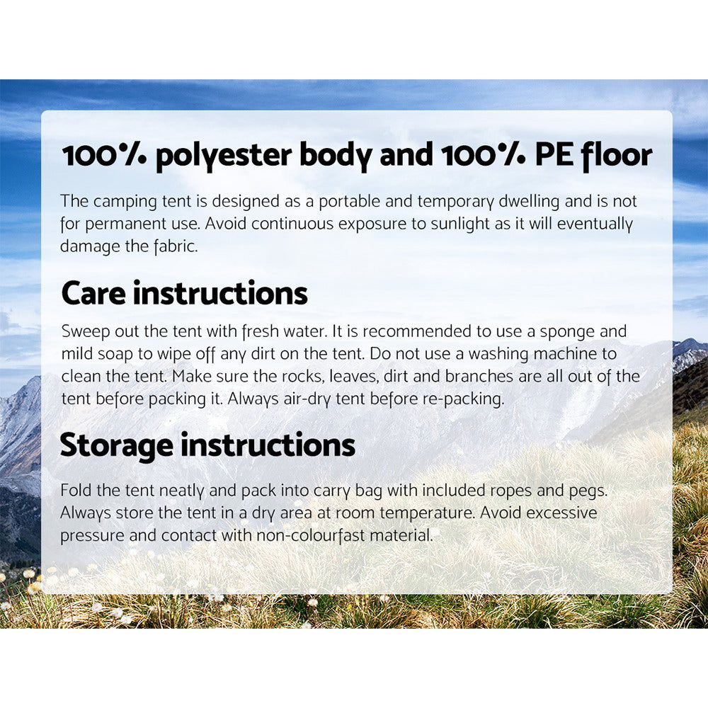 Weisshorn Instant Up Camping Tent 4-5 Person Pop up Tents Family Hiking Beach Dome 6