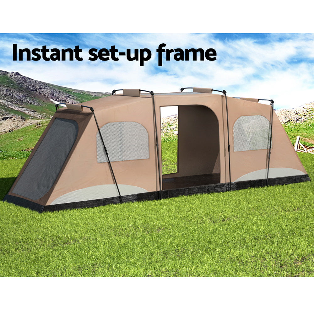 Weisshorn Instant Up Camping Tent 10 Person Outdoor Family Hiking Tents 3 Rooms 4
