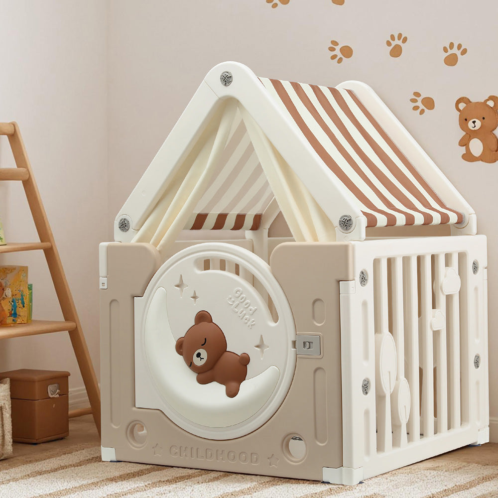 Keezi Kids Play Tent Playhouse Castle with Floor Mat 85CMX113CM 6