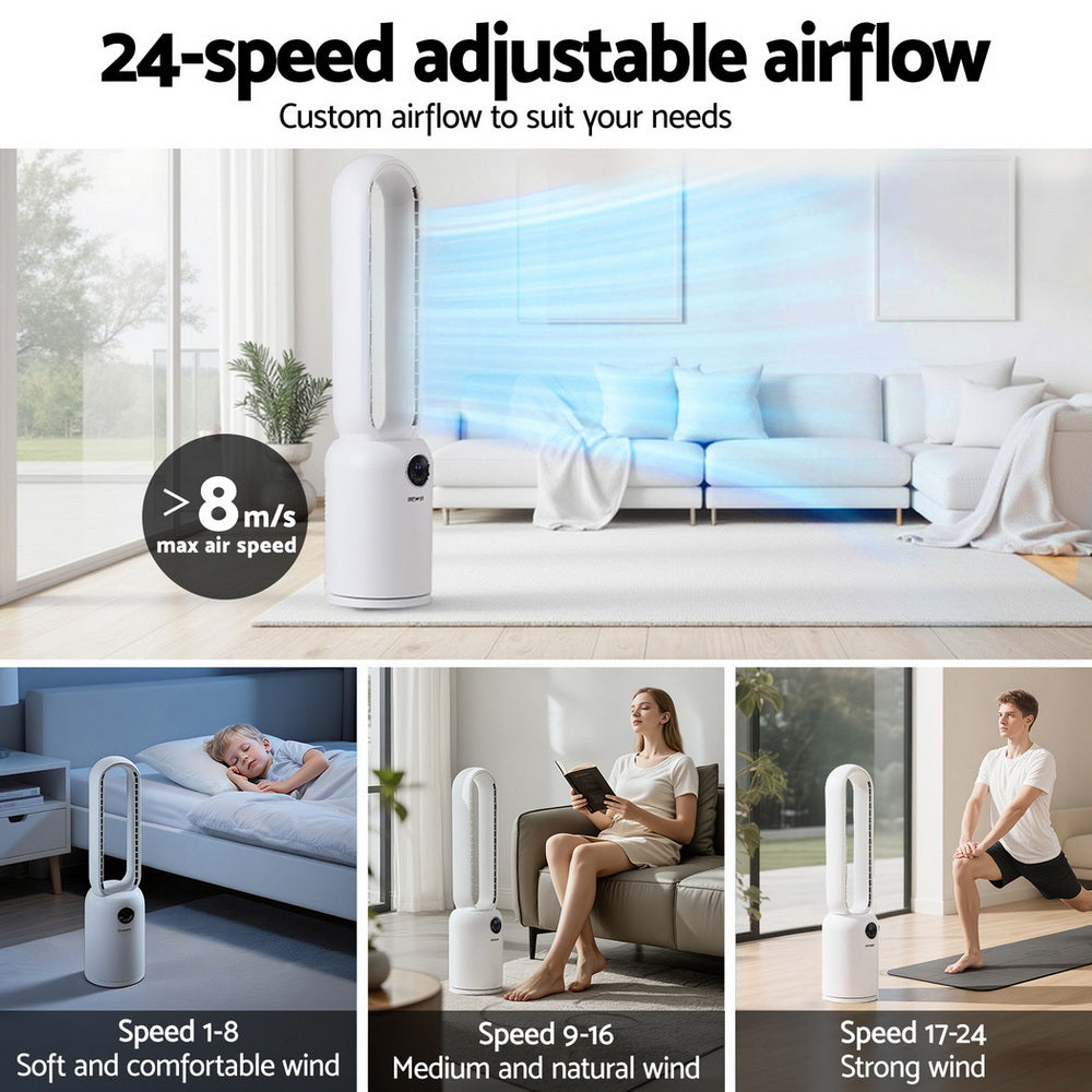 Devanti 2in1 Bladeless Fan Air Purification W/ Remote 88cm 4