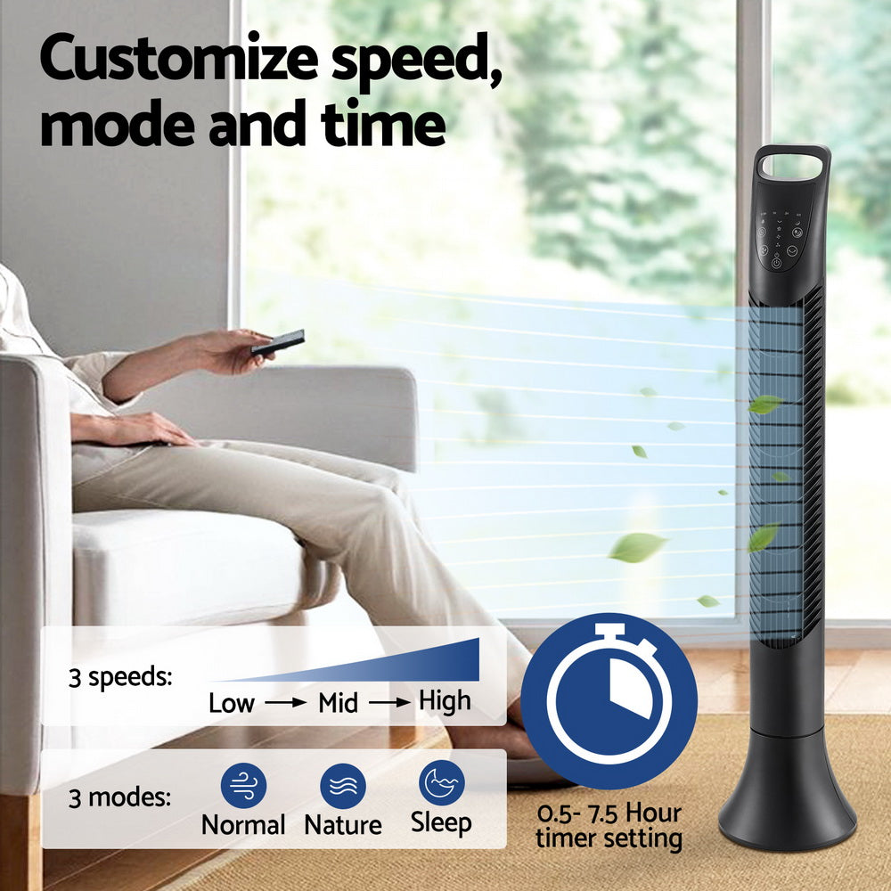 Devanti Tower Fan Oscillating 3 Speeds with Remote 91cm 4