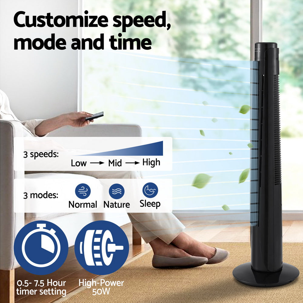 Devanti Tower Fan Oscillating 3 Speeds with Remote 93cm 4