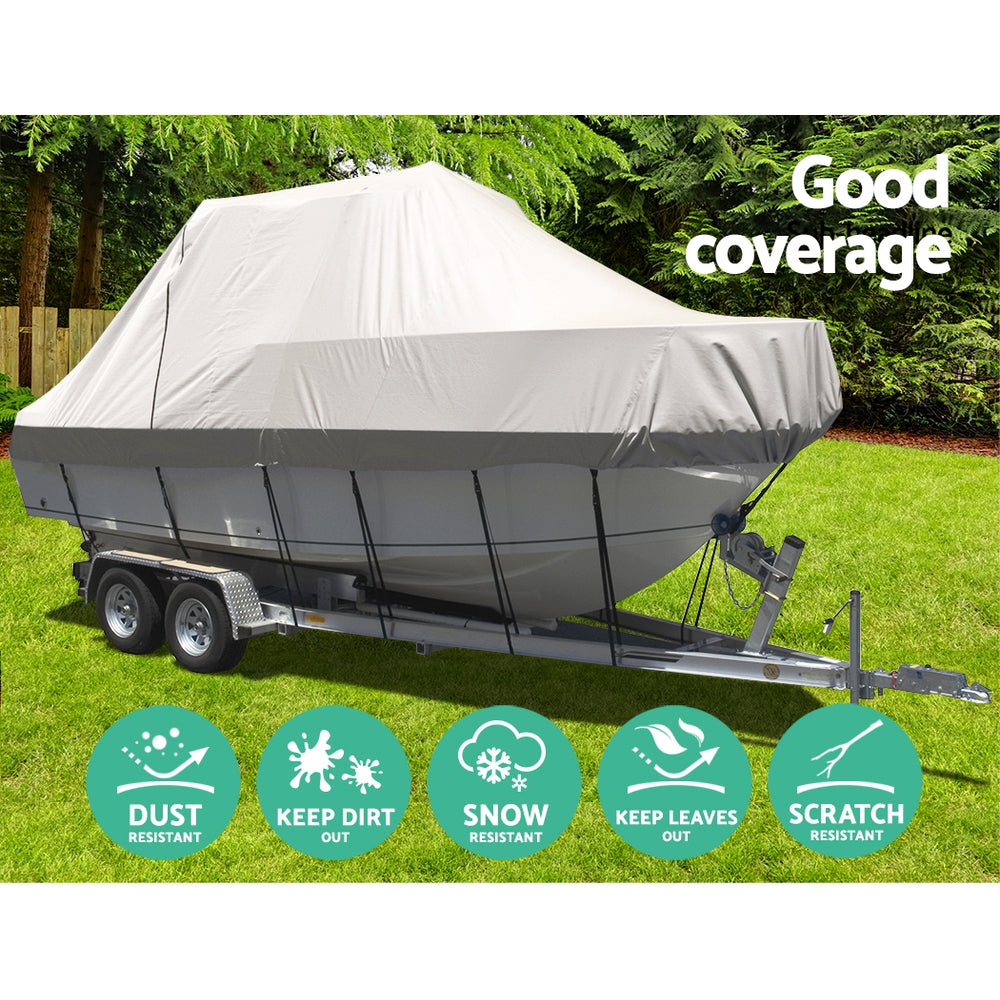 Seamanship Boat Cover 19-21ft Trailerable Jumbo Marine Grade Heavy Duty Grey 3