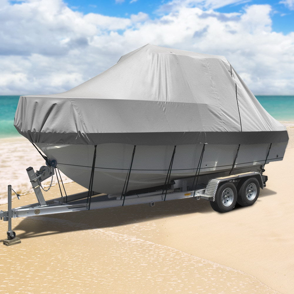 Seamanship Boat Cover 21-23ft Trailerable Jumbo Marine 600D Heavy Duty Grey 8