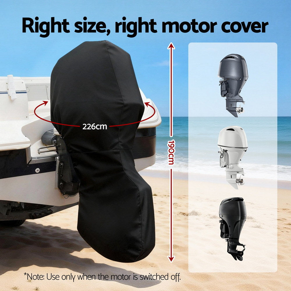 Seamanship Full Outboard Boat Motor Engine Cover Dust Rain Protection 100hp -150hp 600D Black 4