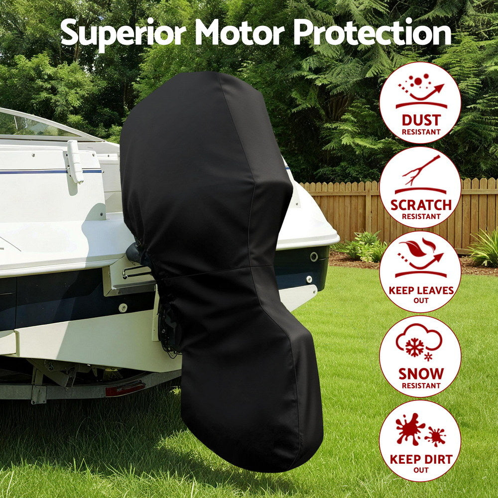 Seamanship Full Outboard Boat Motor Engine Cover Dust Rain Protection 100hp -150hp 600D Black 5