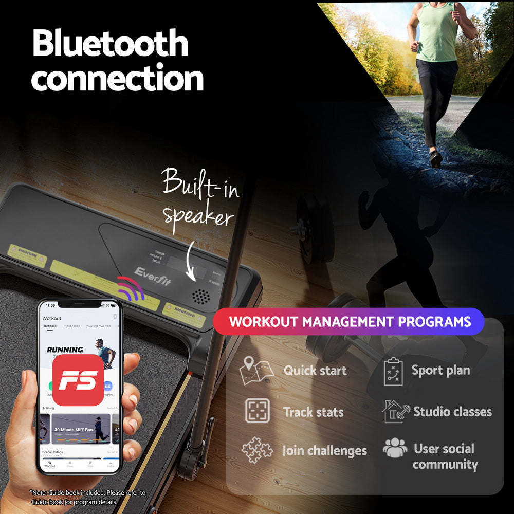 Everfit Treadmill Electric Walking Pad Auto Incline Foldable for Home Gym Black 6