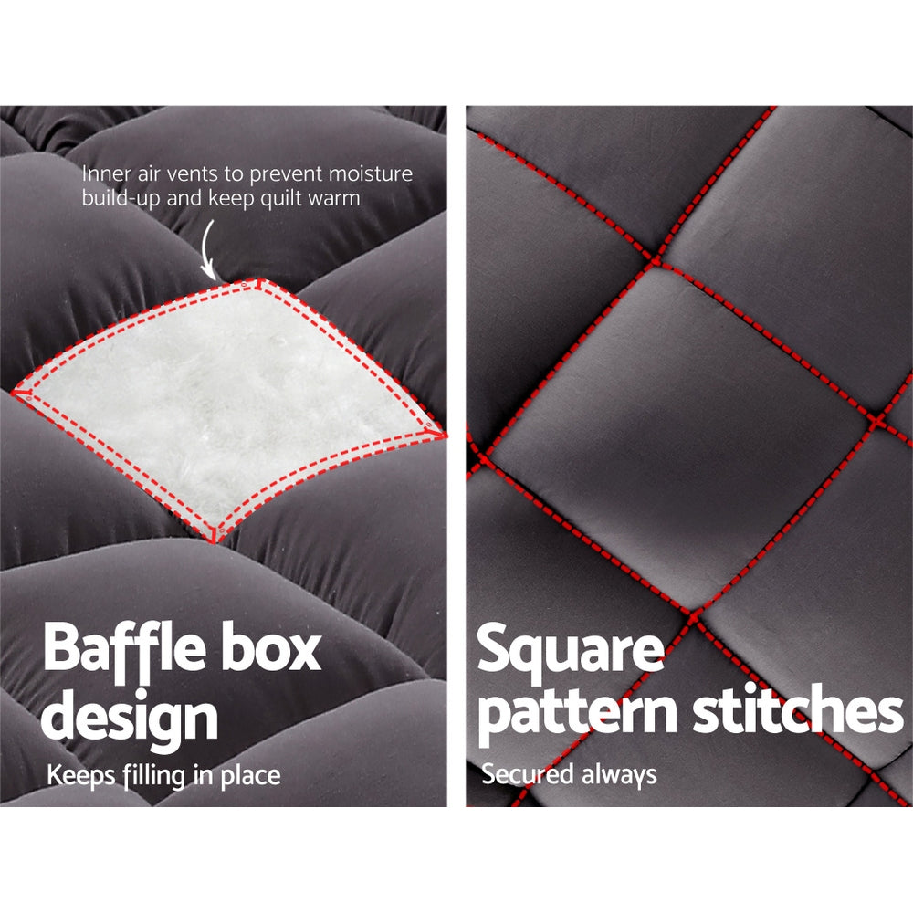 Giselle Bedding Mattress Topper Pillowtop Bamboo Charcoal Double 6